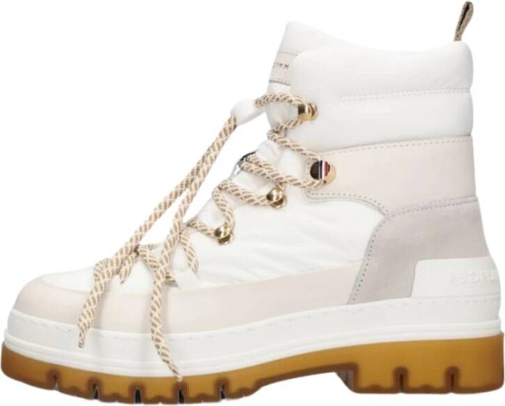 Tommy Hilfiger Gorpcore Laced Outdoor Boot Veterboots Laarzen Met Veters Dames Wit