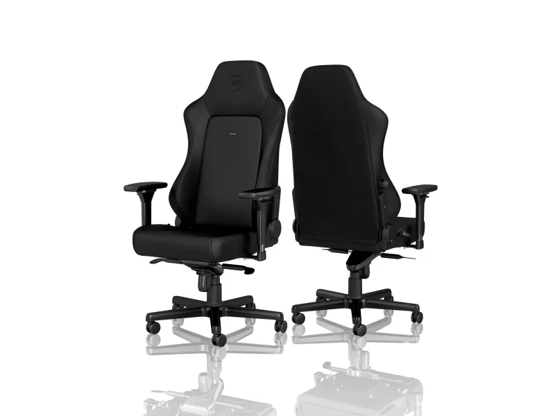 Noblechairs Hero - Stol - ergonomisk - armstøtter - T-formet - vippe - drejeled - polyuretan-læder, stålramme - sort
