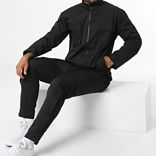Ensemble Veste Zippée Et Pantalon Cargo Noir