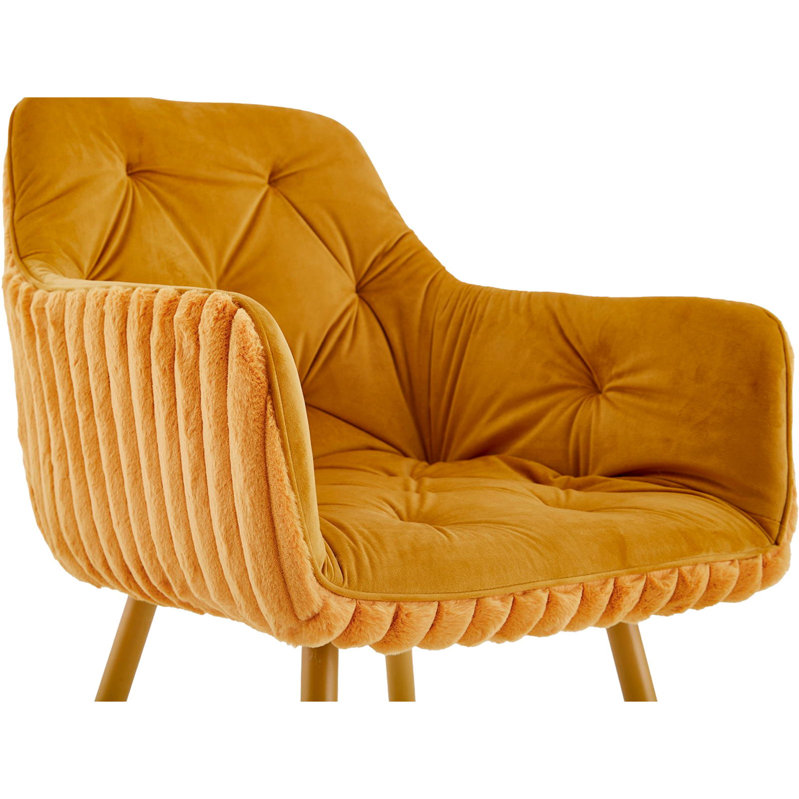Polsterstuhl Fluffy Samt/Cord senf