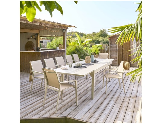 HESPERIDE - Table de jardin extensible piazza en aluminium - 12 places