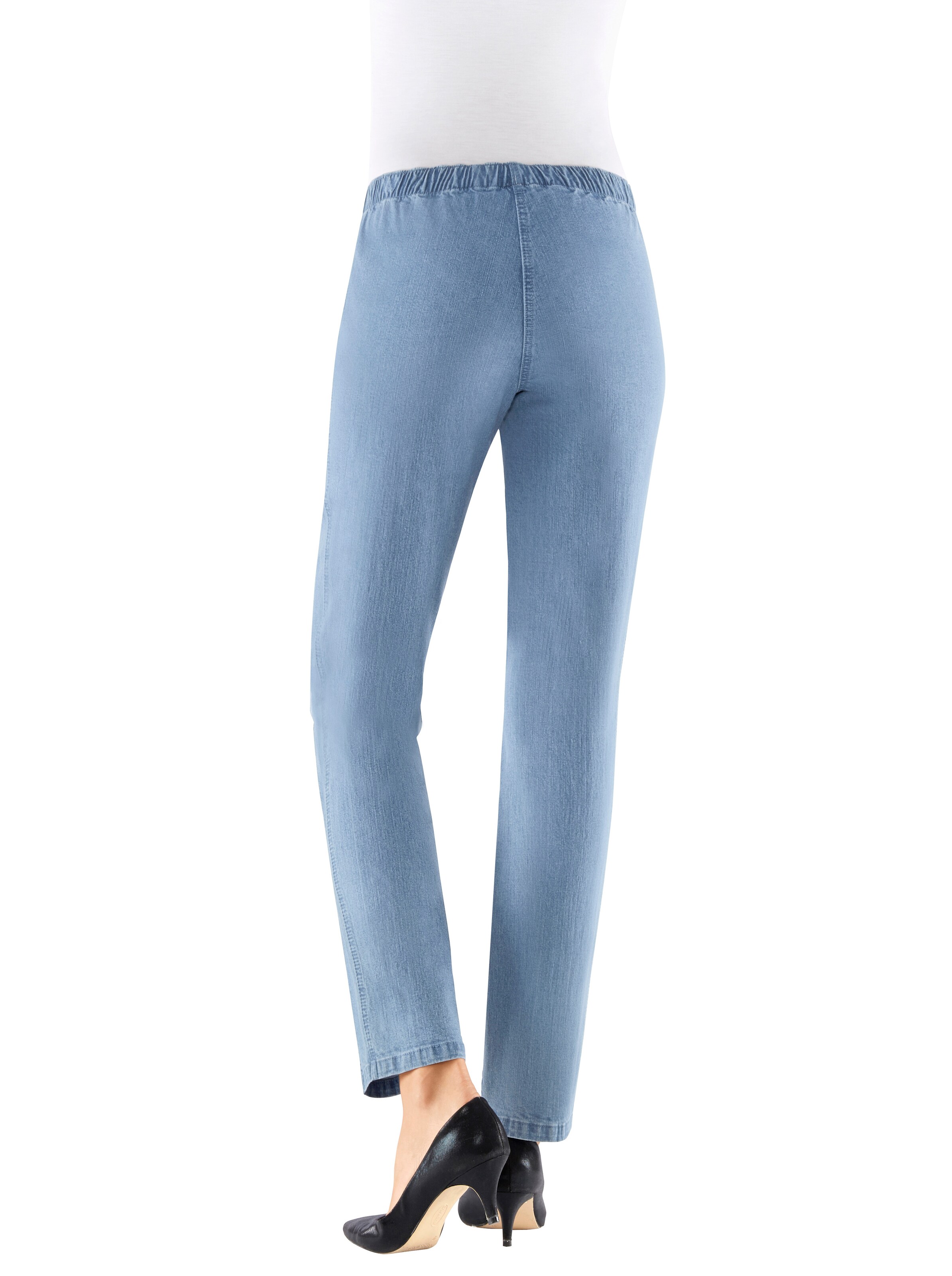 Schlupfjeans in blue-bleached