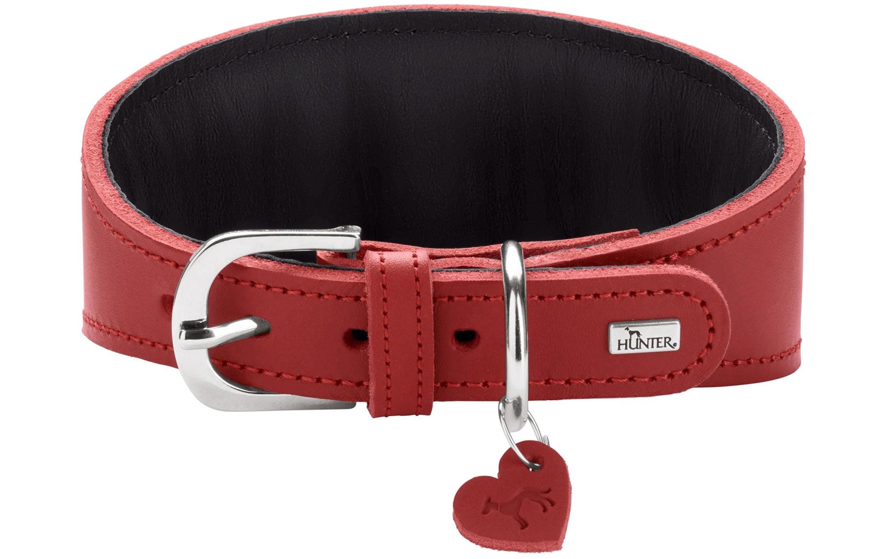 Halsband Windhund Love 32/XS, Rot/SchwarzWindhundhalsband mit Herz