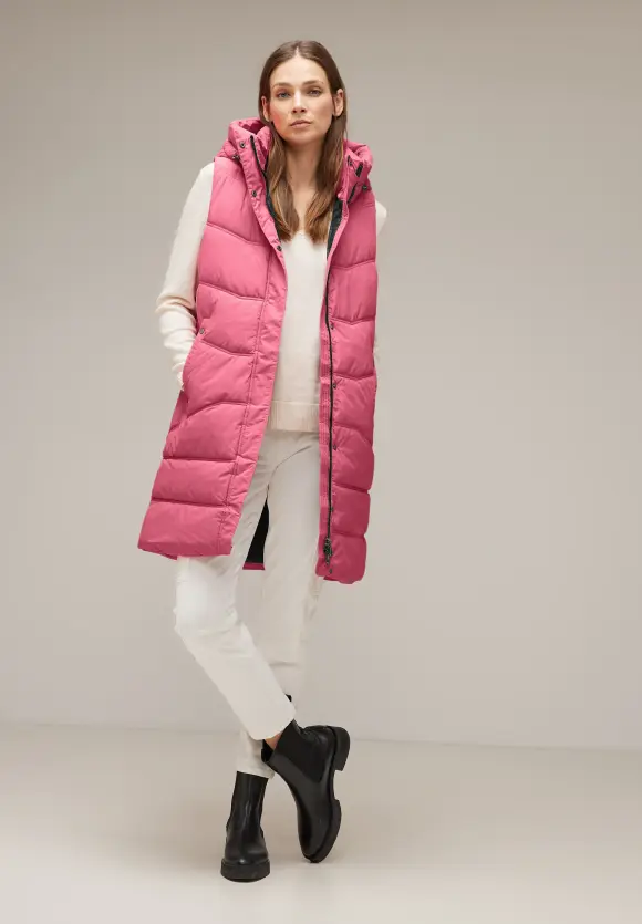 Lange Steppweste - light peony pink