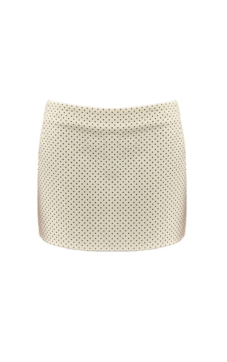 Jaune Jupe Mini Trapèze À Pois Coordonnée