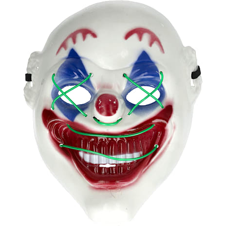 Halloween maske med LED - flere varianter - assorteret