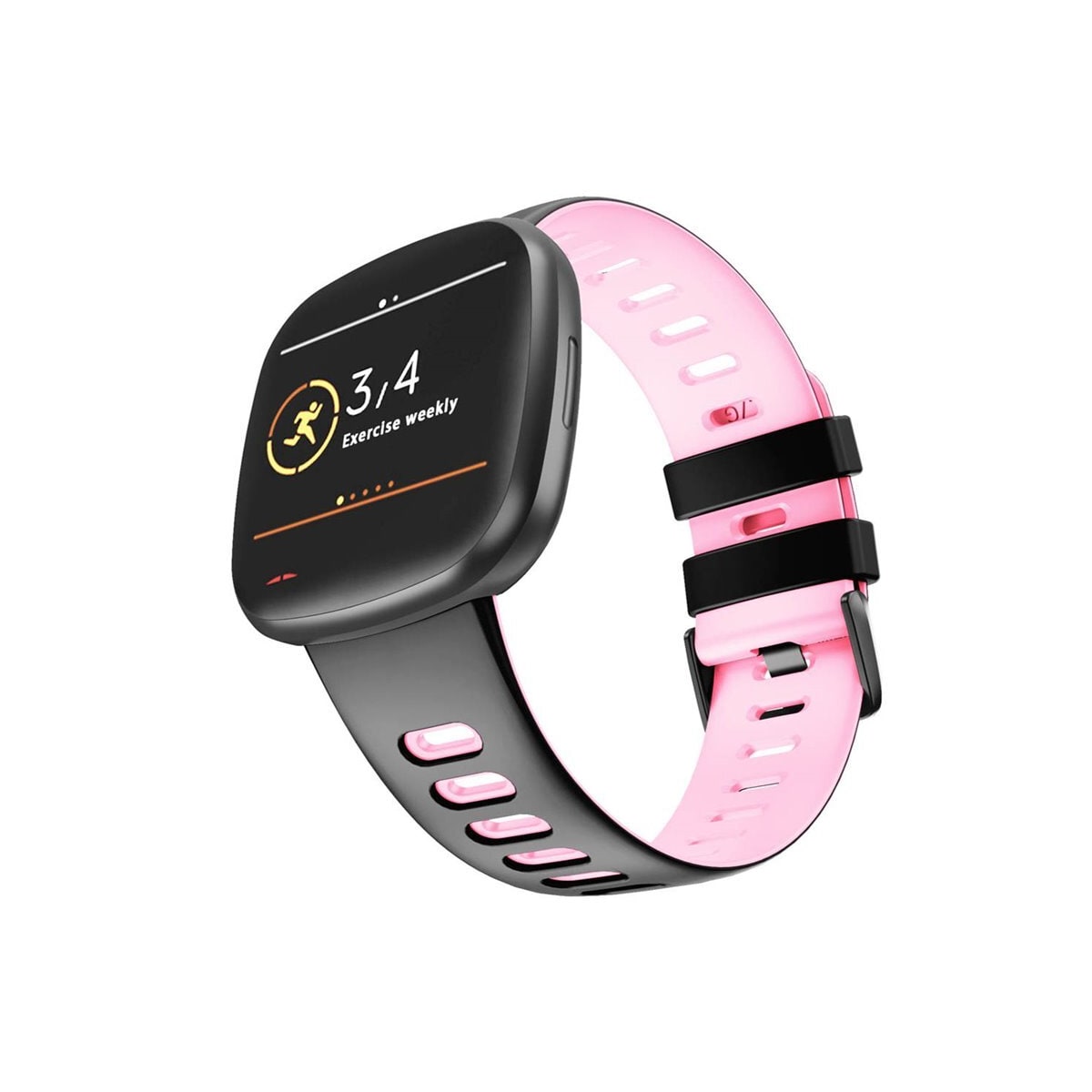 Twin Sport armbånd Fitbit Versa 3 - Svart/rosa