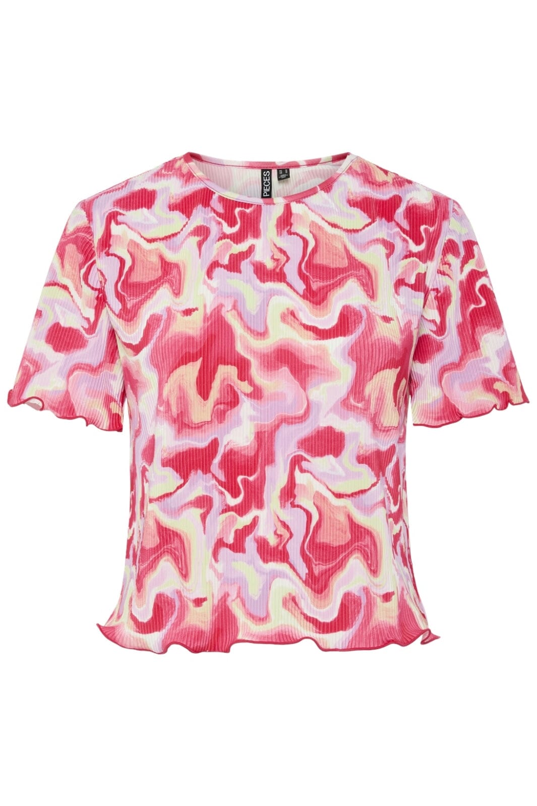 Pieces Pcmuna Ss Top Pb 4553350 hot coral abstract