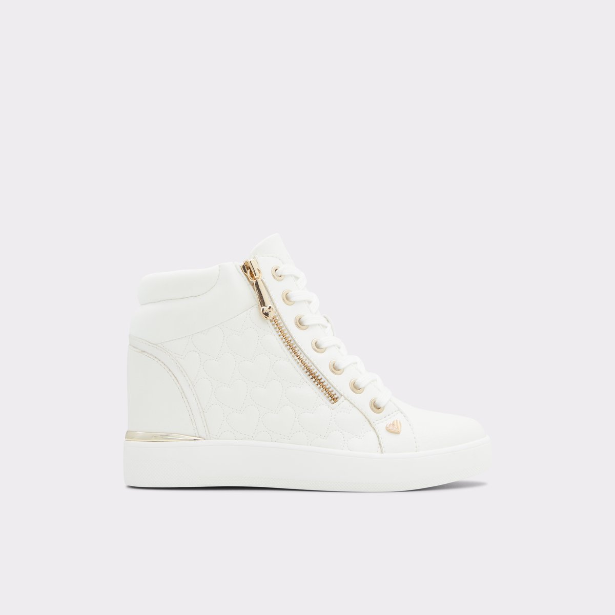 Ailannah White Synthetic Quilted Women High top sneakers
