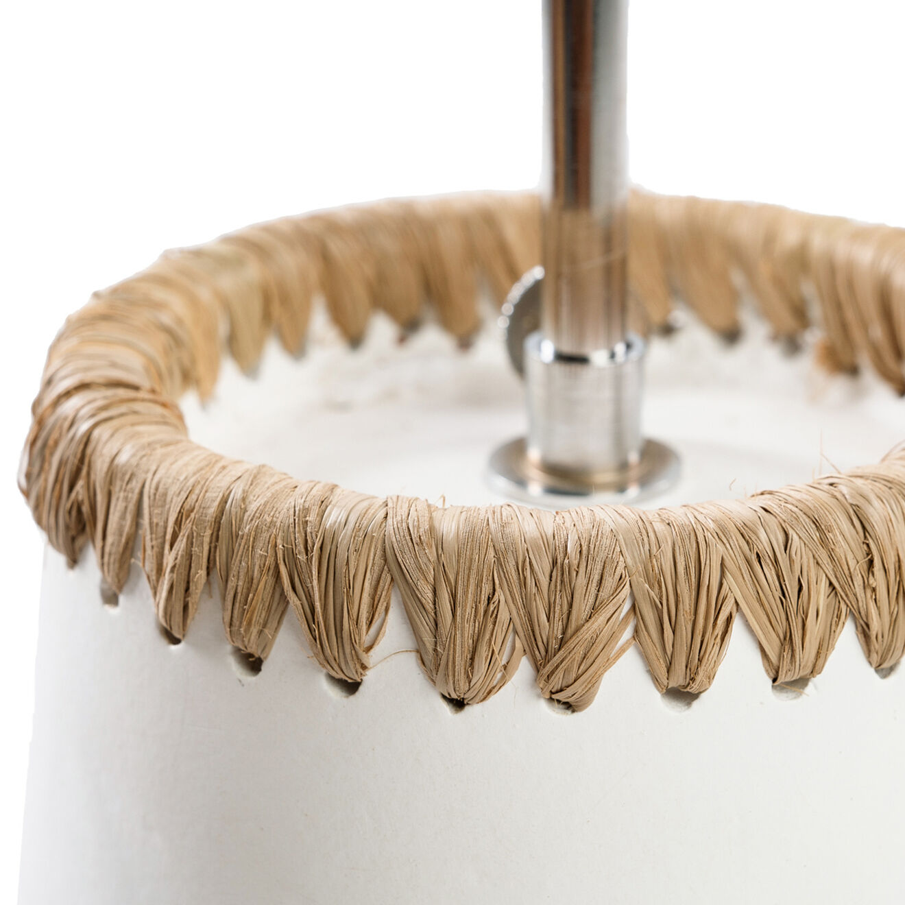 Bazar Bizar Lampe à poser Kiska blanc/naturel - 29x29x57 cm
