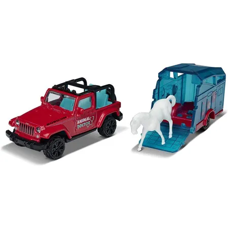 Majorette Pink Drivez Jeep Wrangler+Horse Trailer