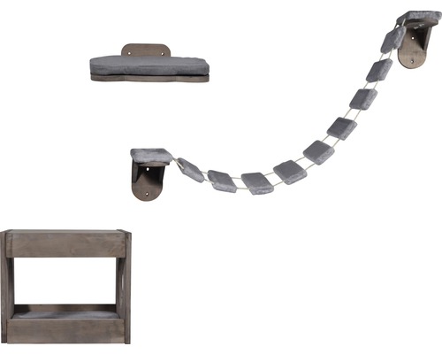 3-delige kattenmeubelset inclusief kattenhol, kattenladder en kattenbed