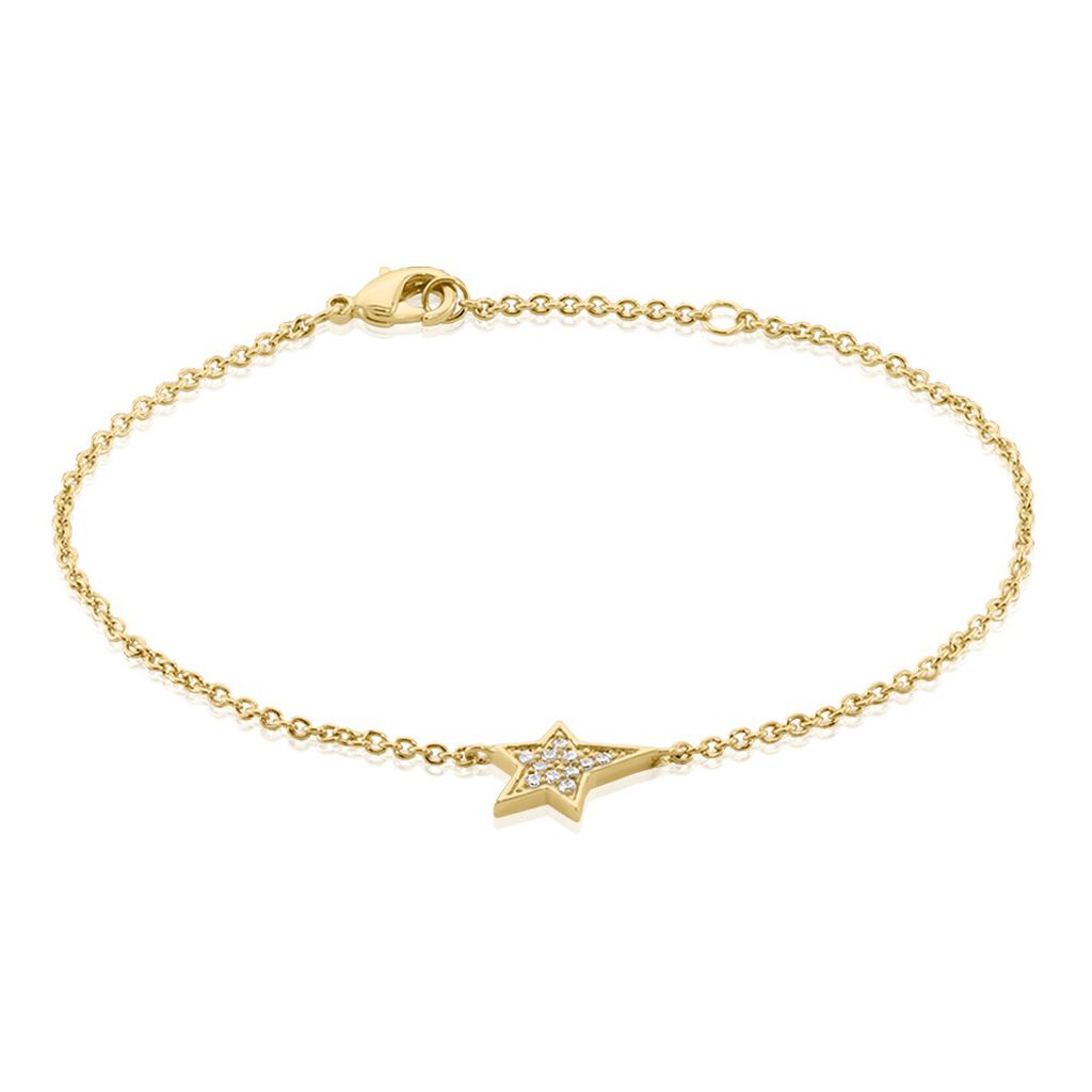 Bracelet Plaqué Or Jaune Henschel Oxydes De Zirconium