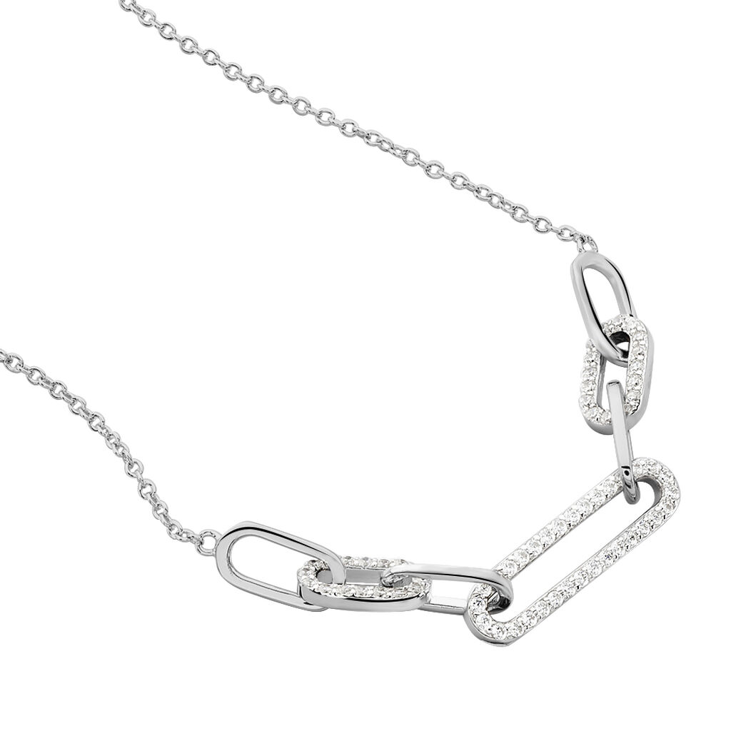 Collier Elia Argent Blanc Oxyde De Zirconium