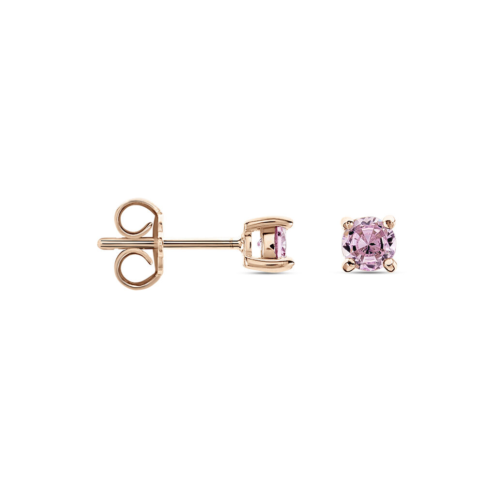 Boucles D'oreilles Puces Rio Argent Rose Oxyde