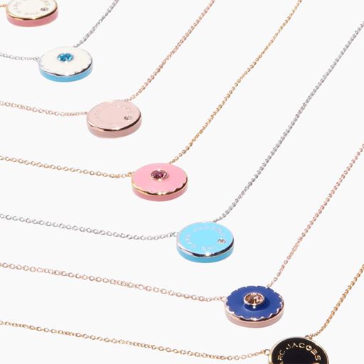 Marc Jacobs The Medallion Pendant Halskæde, Sølv/Sort, 41 2,5 cm