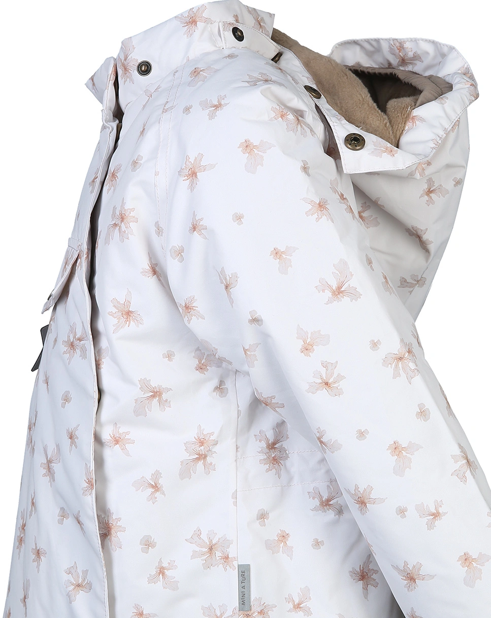 Winterjacke MATWANG AOP mit Kunstfell in papyrus white