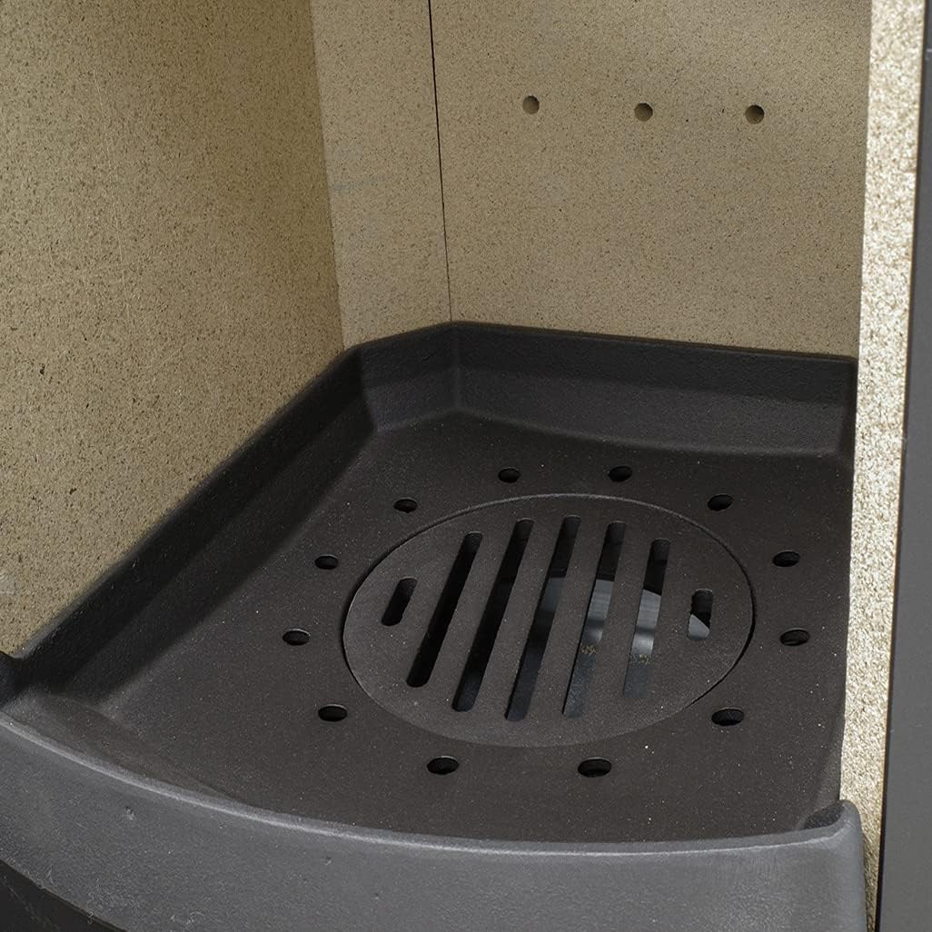 Kaminofen München XL Stahl gussgrau7kw Speicherofen Panoramatür Holzofen Dauerbrand geeignet Schwedenofen 150mm Abgasstutzen selbstschließende Tür (Bauart 1)