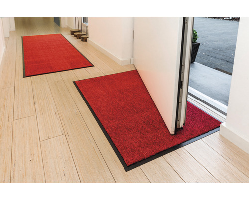 Op maat gemaakte Proper Tex rode deurmat, 90 cm breed (per meter verkocht)