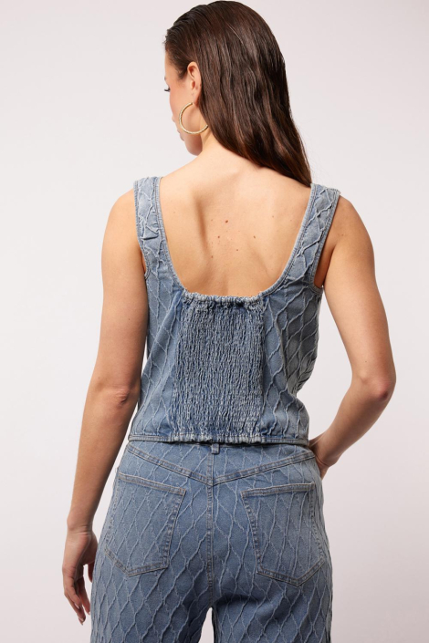 Fluresk blauwe dames top