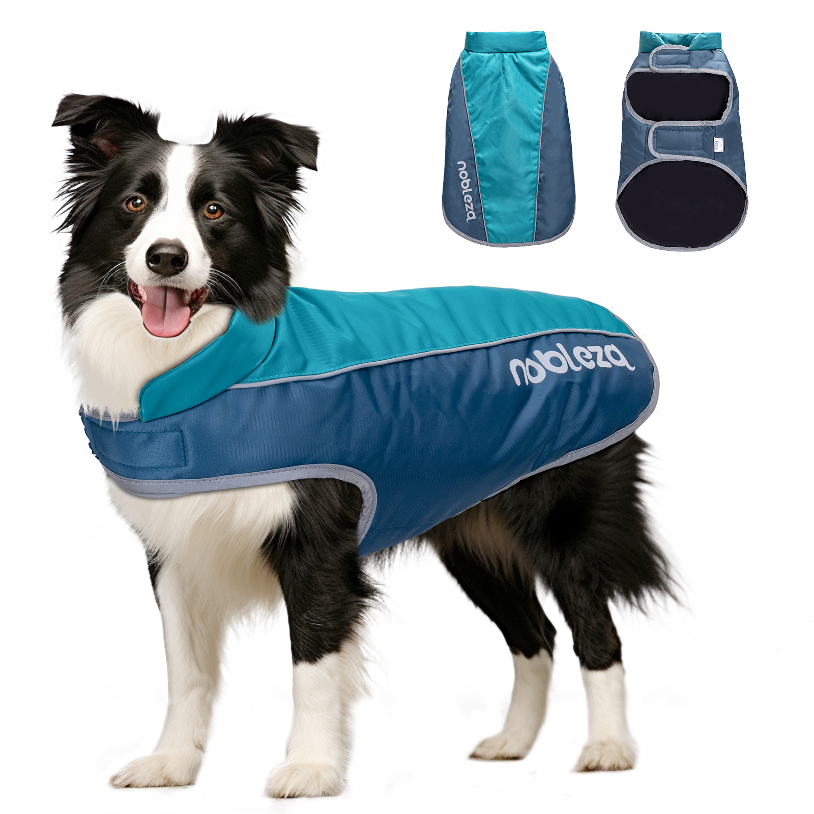 Casaco impermeável azul para cães Nobleza