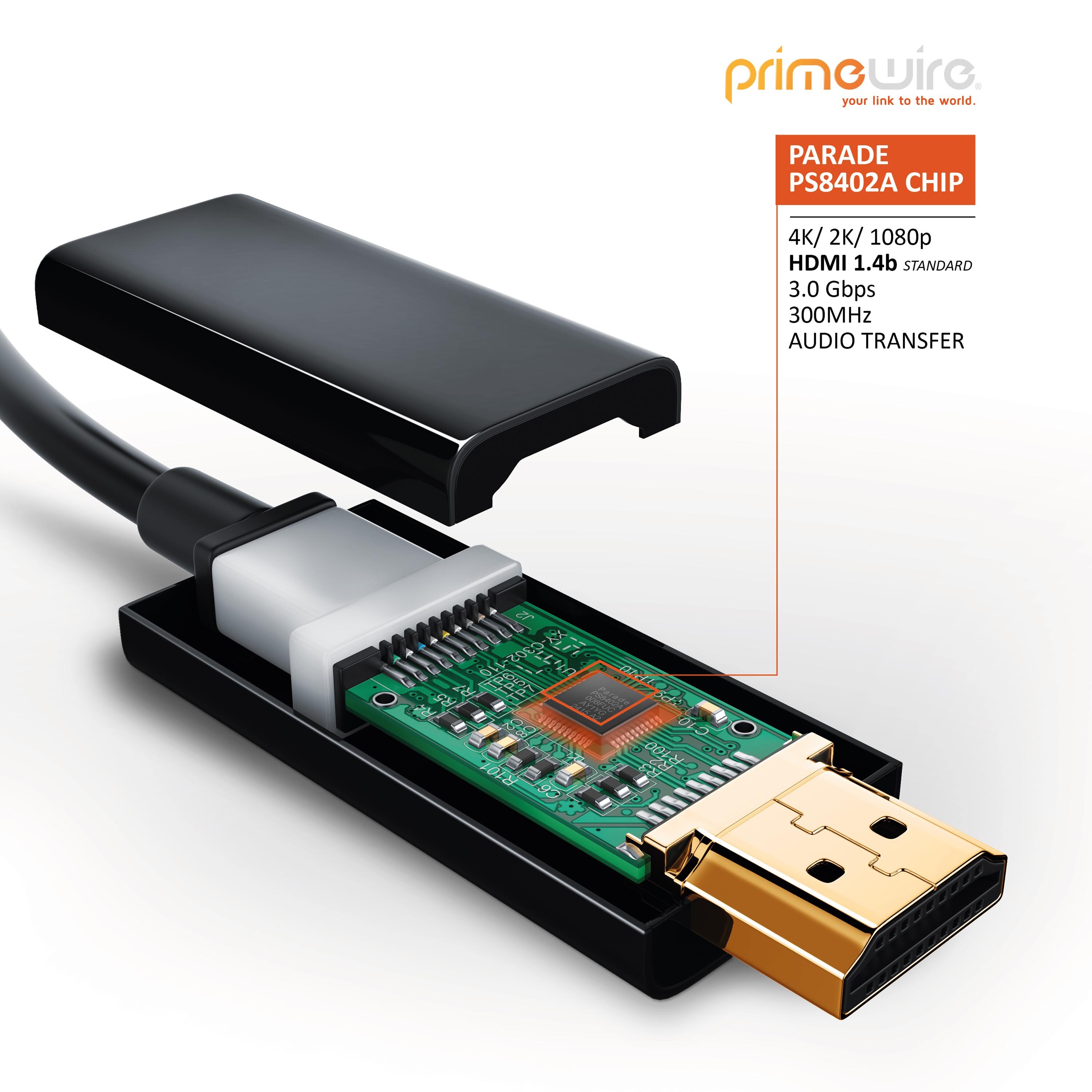 Primewire Mini DisplayPort zu HDMI Typ A Audio- & Video-Kabel, 4K miniDPUHD 2160p Adapter / Konverterkabel - 1m