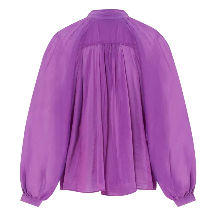 Forte Forte Blouse Bohémienne Voile de Coton et Soie | Violet