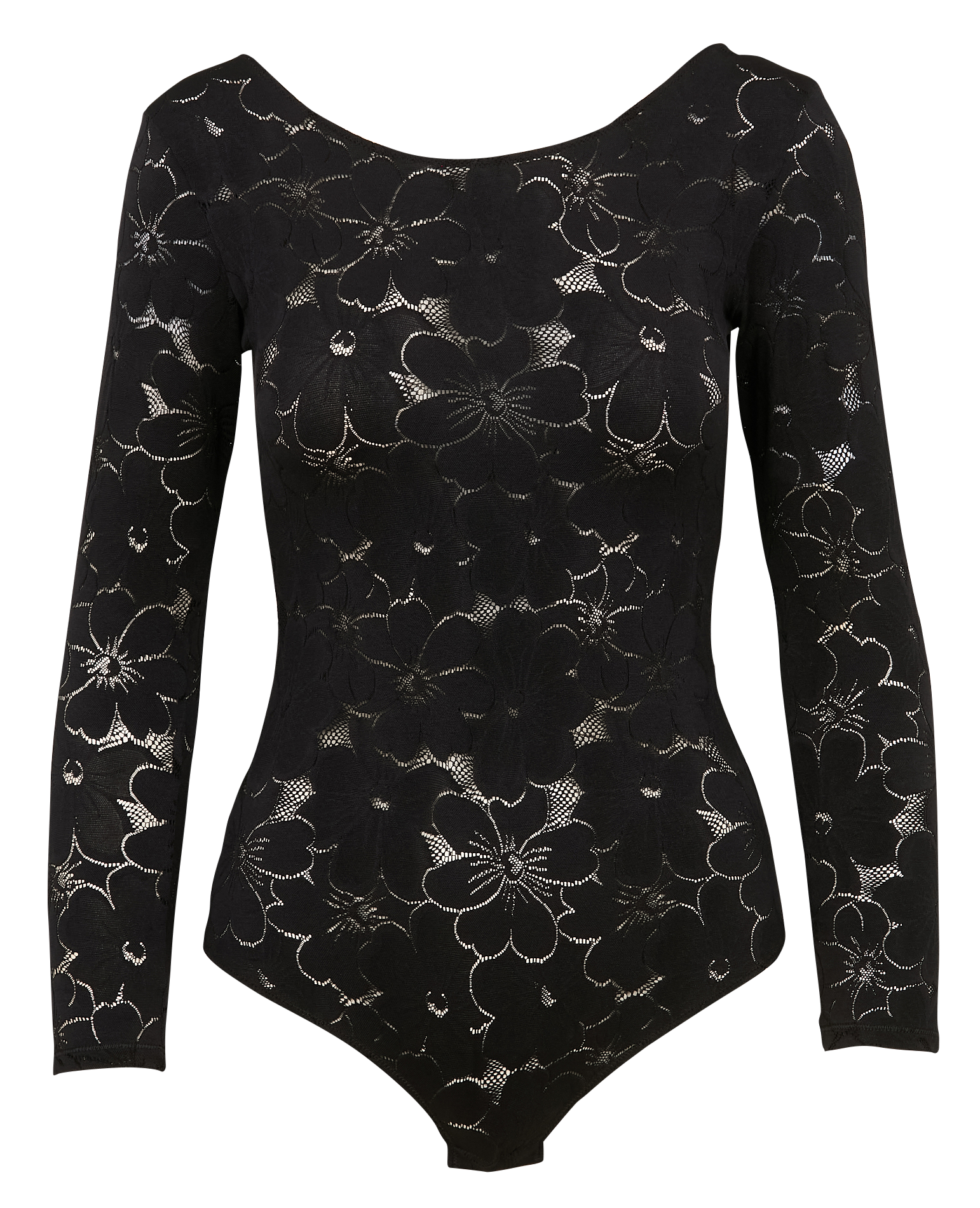 DEMY - Body manches longues en dentelle| Noir
