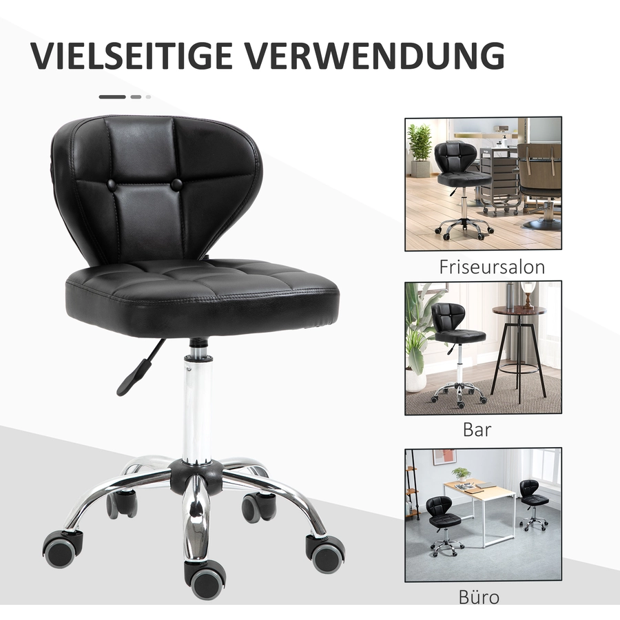 HOMCOM Arbeitshocker Set mit Drehfunktion und Höhenverstellung schwarz