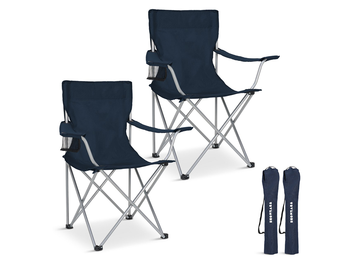 TRVLMORE Basic Blue vouwstoel - Set van 2