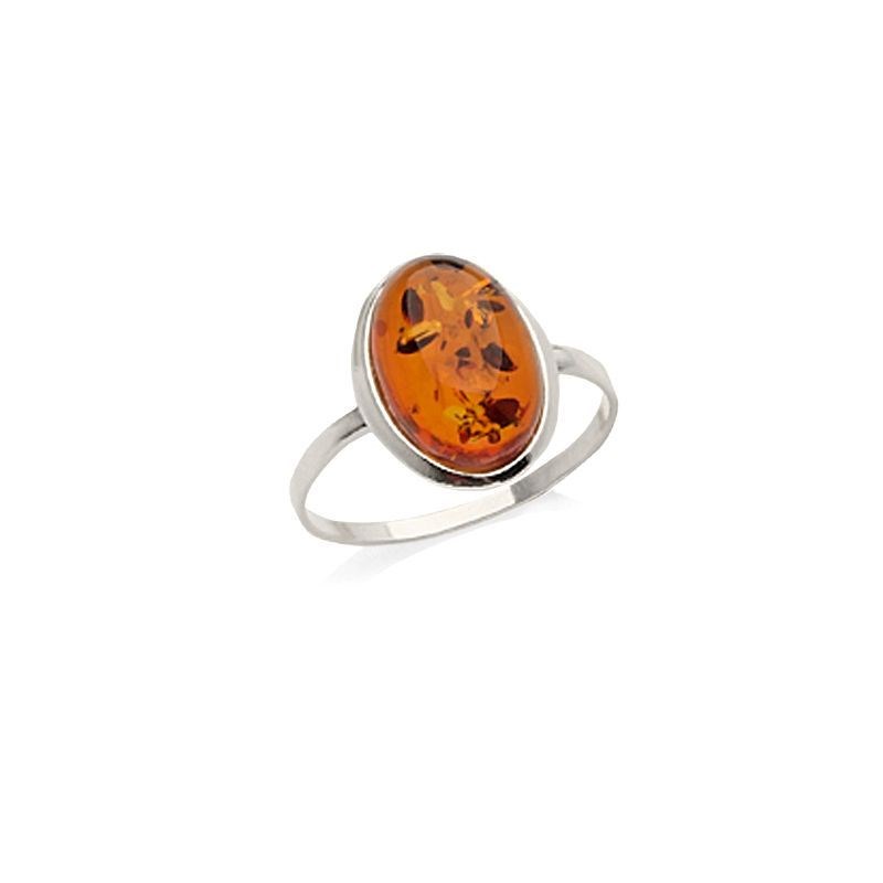 Bague argent 925 Ambre veritable de la mer Baltique