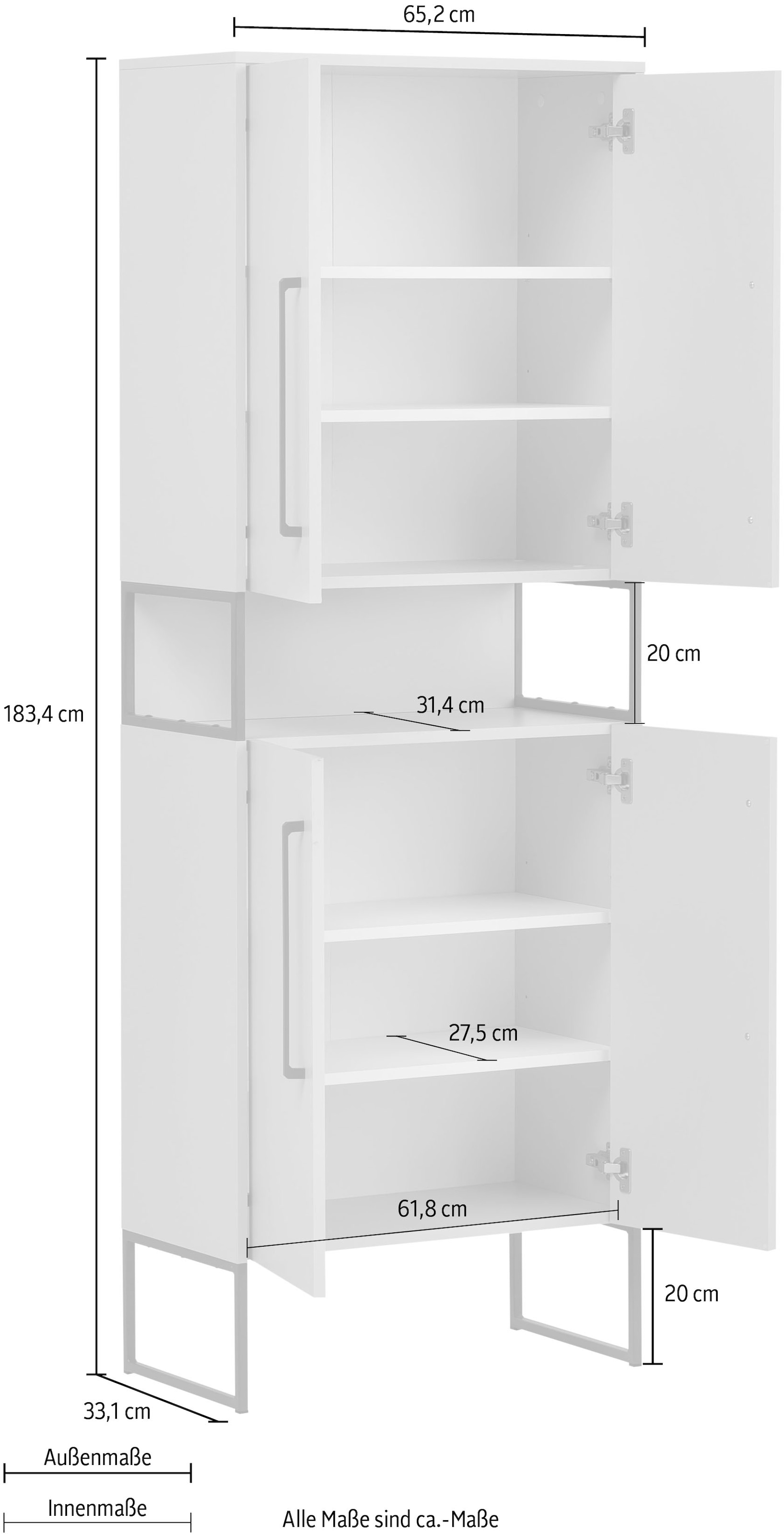 Schildmeyer Hochschrank »Limone« Breite 65,2 cm