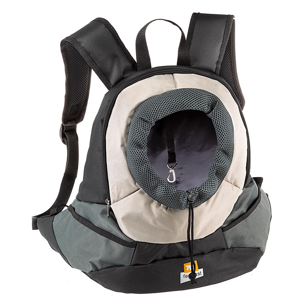 Sac à dos transport pour petits chiens kangoo small, épaules rembourrées, matériau robuste et durable, gris
