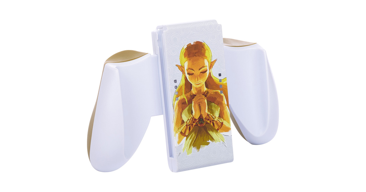 PowerAJoy-Con Comfort Grip for Nintendo Switch - Princess Zelda bevestiging  (Wit)