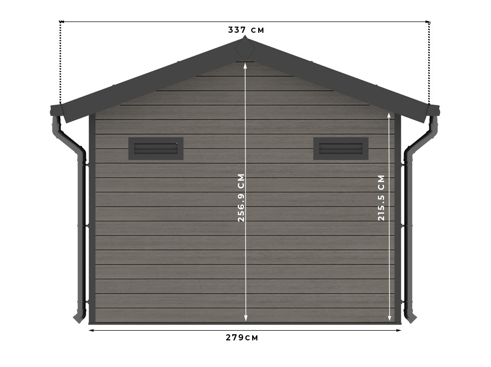 Abri de jardin composite braga - 9m2 gris - epaisseur des madriers : 28mm - cabane atelier / abri velo - menuiseries en aluminium
