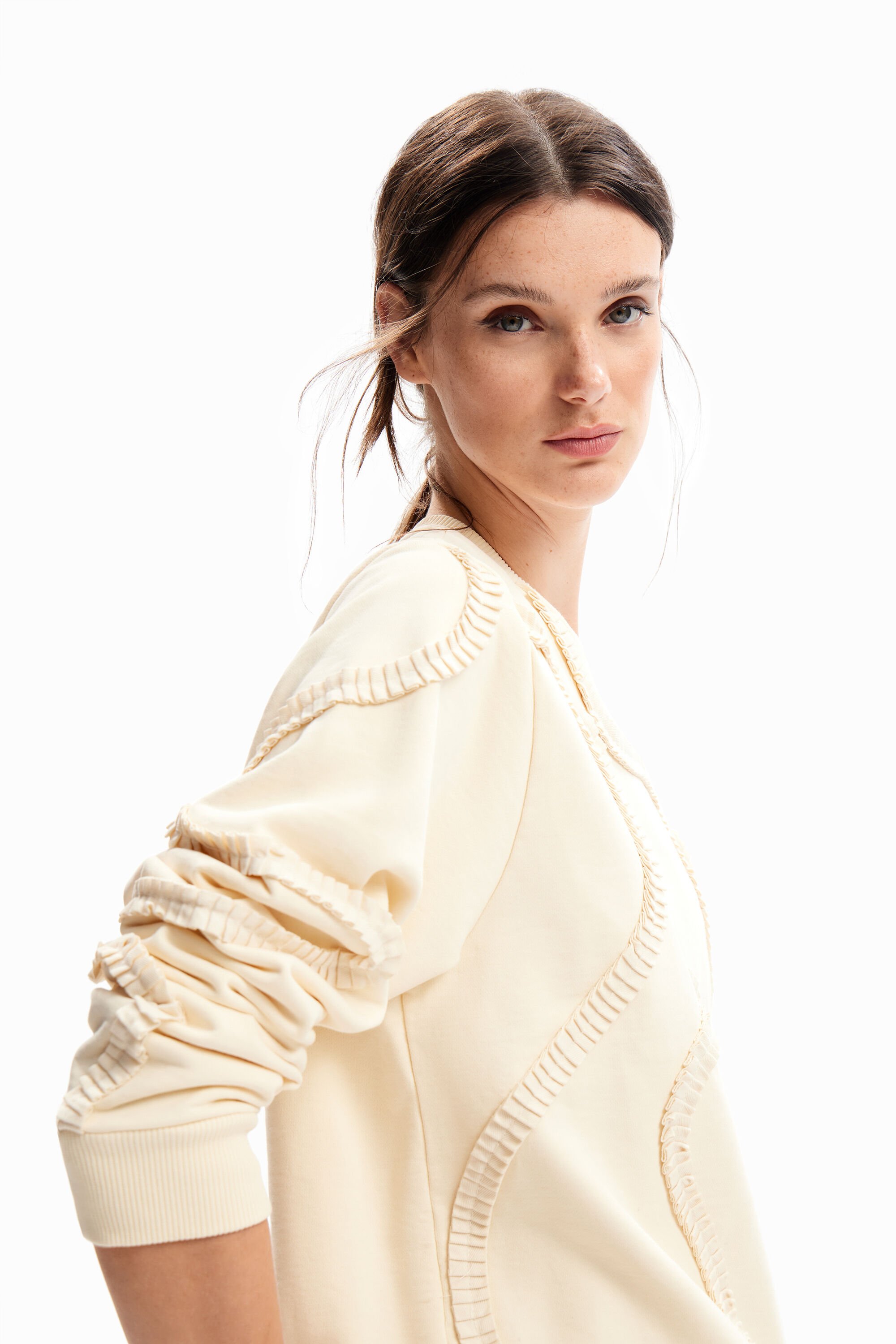 Sweat-shirt ruban froncé