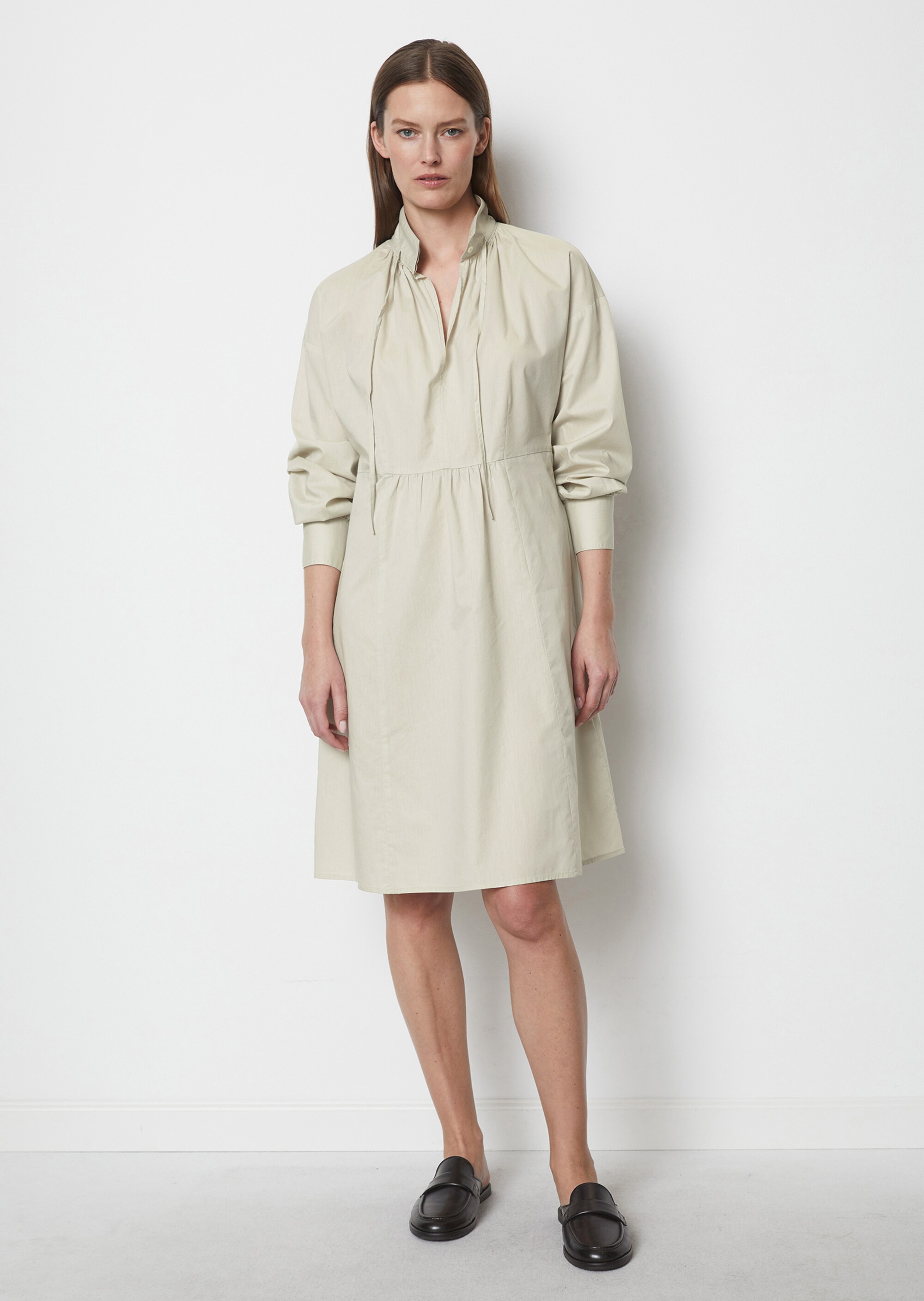 Knielanges Kleid A-Shape aus Organic-Cotton-Lyocell-Mix