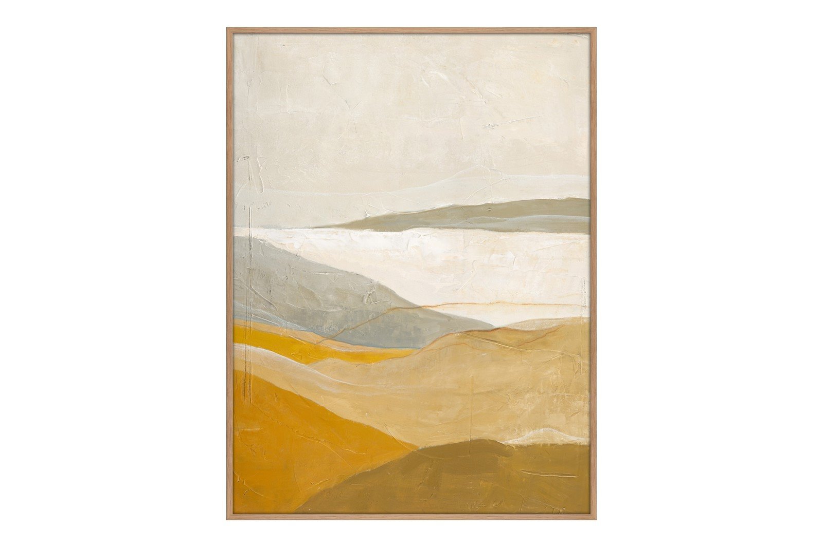 Yellow Field 90x120 cm Oak Frame