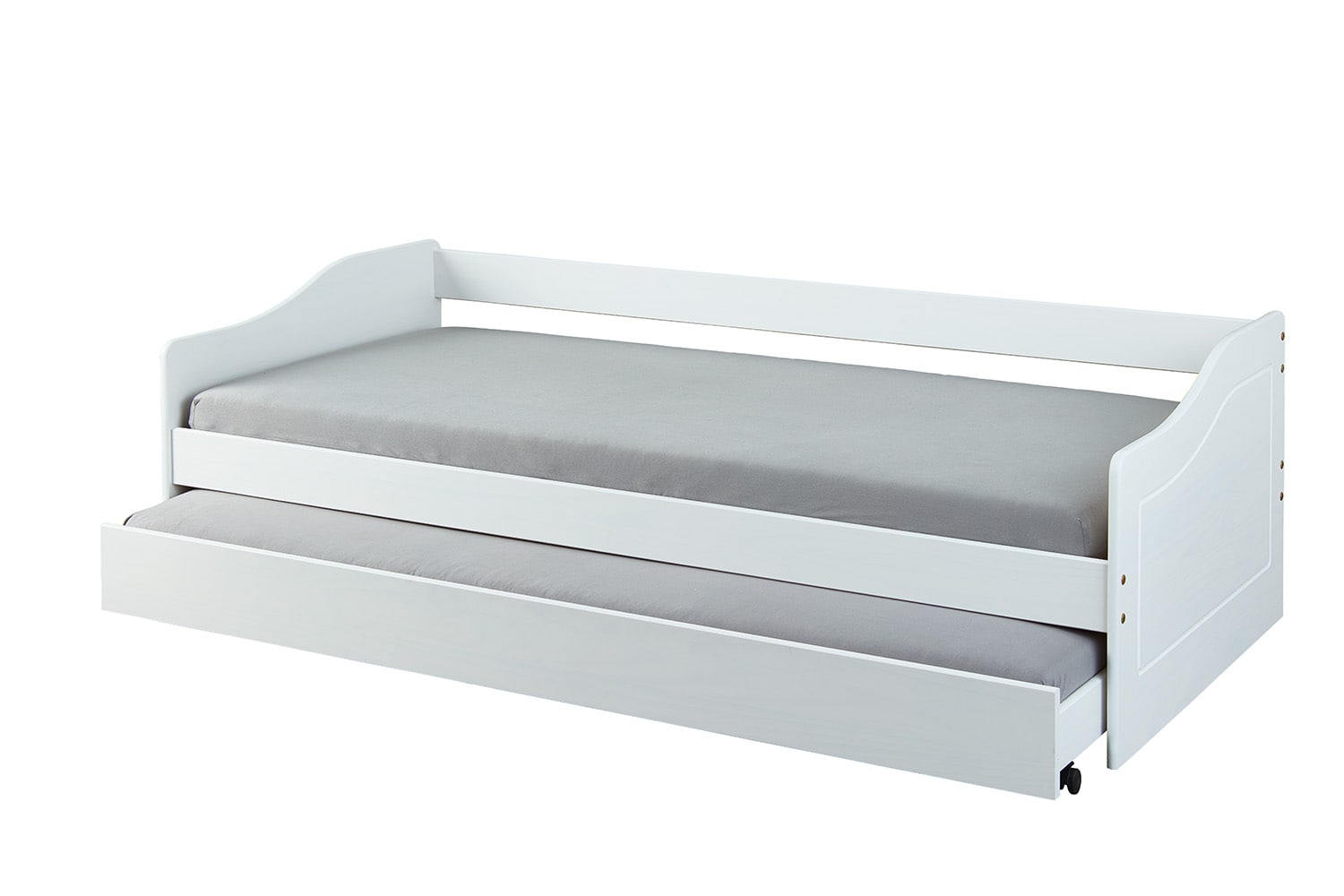 Inter Link Funktionsbett Kinderbett Malte 90x200 cm inkl. Ausziehbett - Weiss