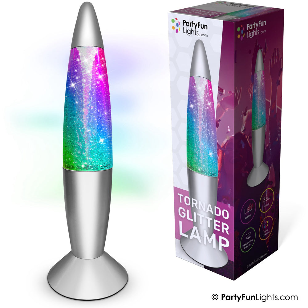 Køb Party Funlight Tornado Glitter Lampe - Multifarvet H: 36cm