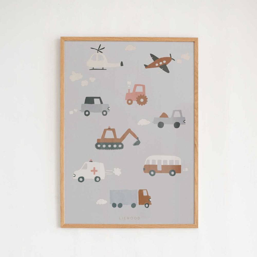 Køb LIEWOOD Vehicles / Dove Blue Beverly Plakat