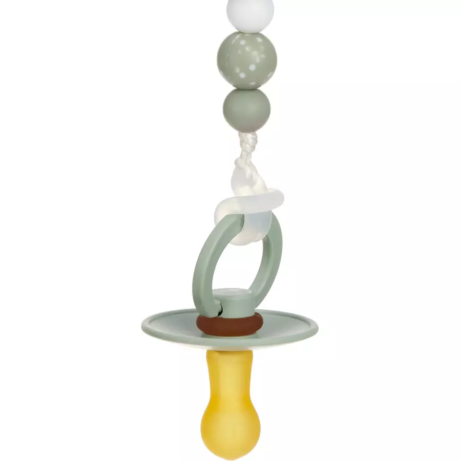 LÄSSIG Soother Holder WoodSilicone Little Universe Olive