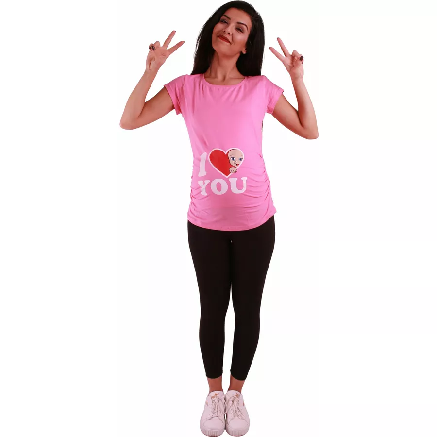 M.M.C. Umstandsshirt I Love You mit Motiv Rosa