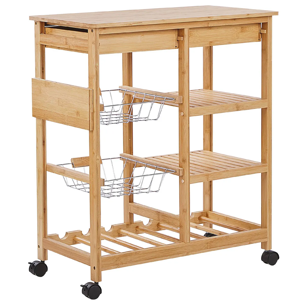 Beliani Chariot de Cuisine Morino - Bambou