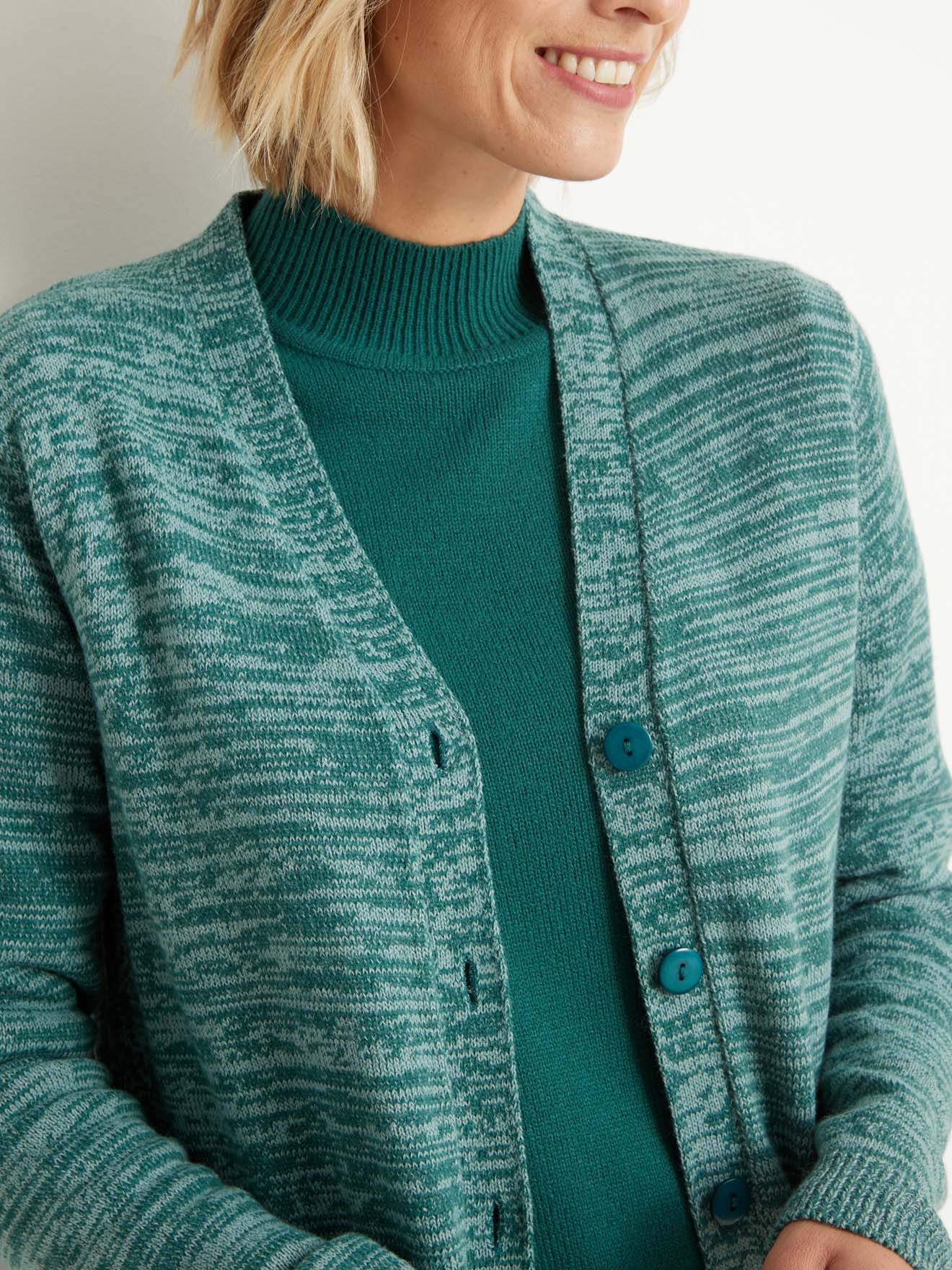Gilet classique en maille chinée