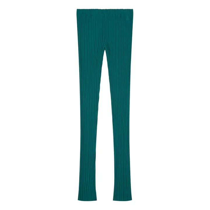 SMALLABLE BASICS Legging Femme Côtelé Coton Bio | Vert sapin