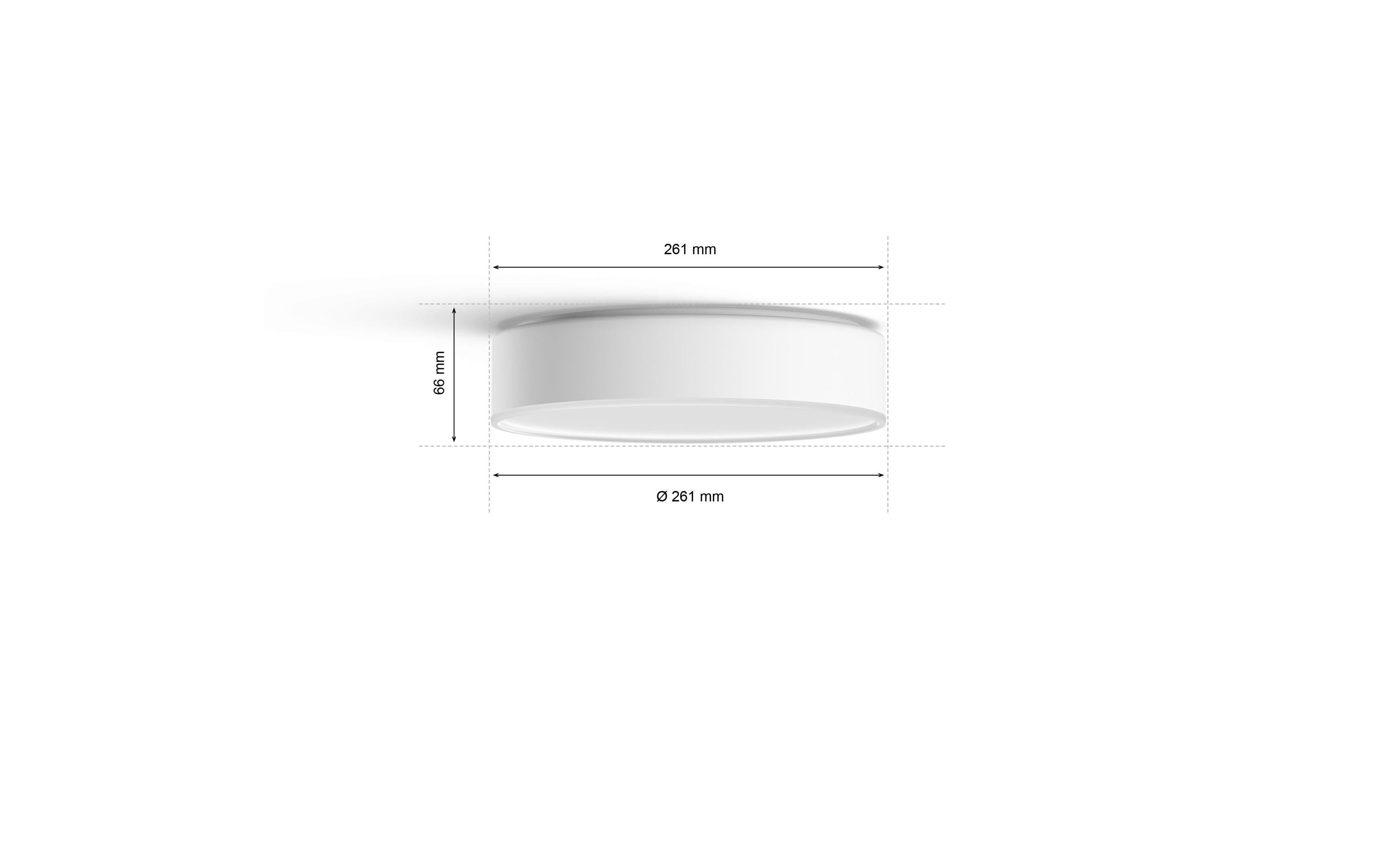 White Ambiance Enrave Deckenleuchte S Weiss + DimmerDeckenlampe steuerbar mit Philips Hue