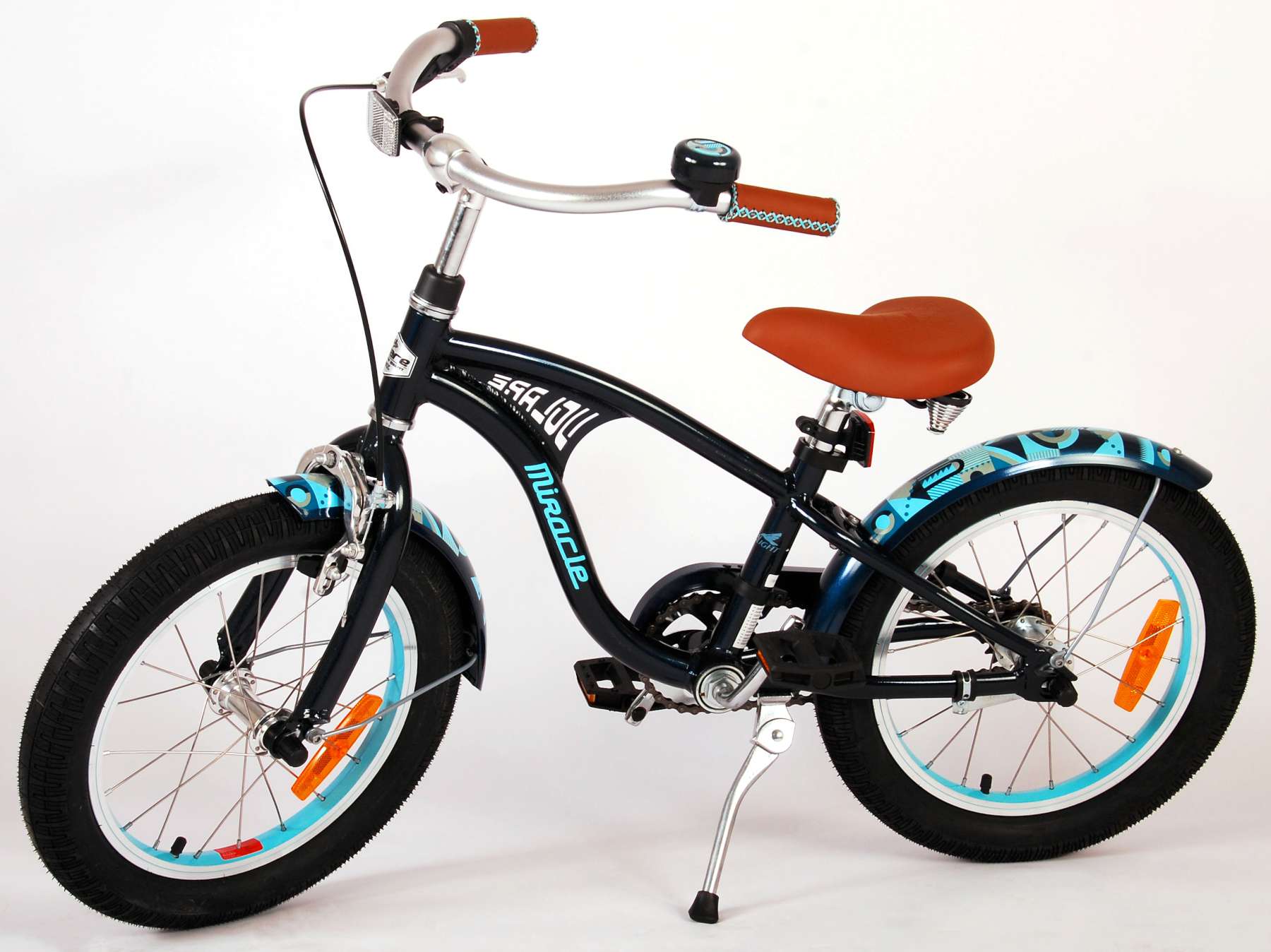 TPFSports Miracle Cruiser Kinderfahrrad - Jungen - 16 Zoll - Rücktritt + Handbremse - Matt/Blau