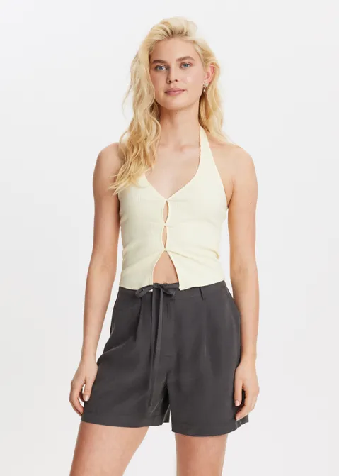 Twisted halter top geel (GEE.L)