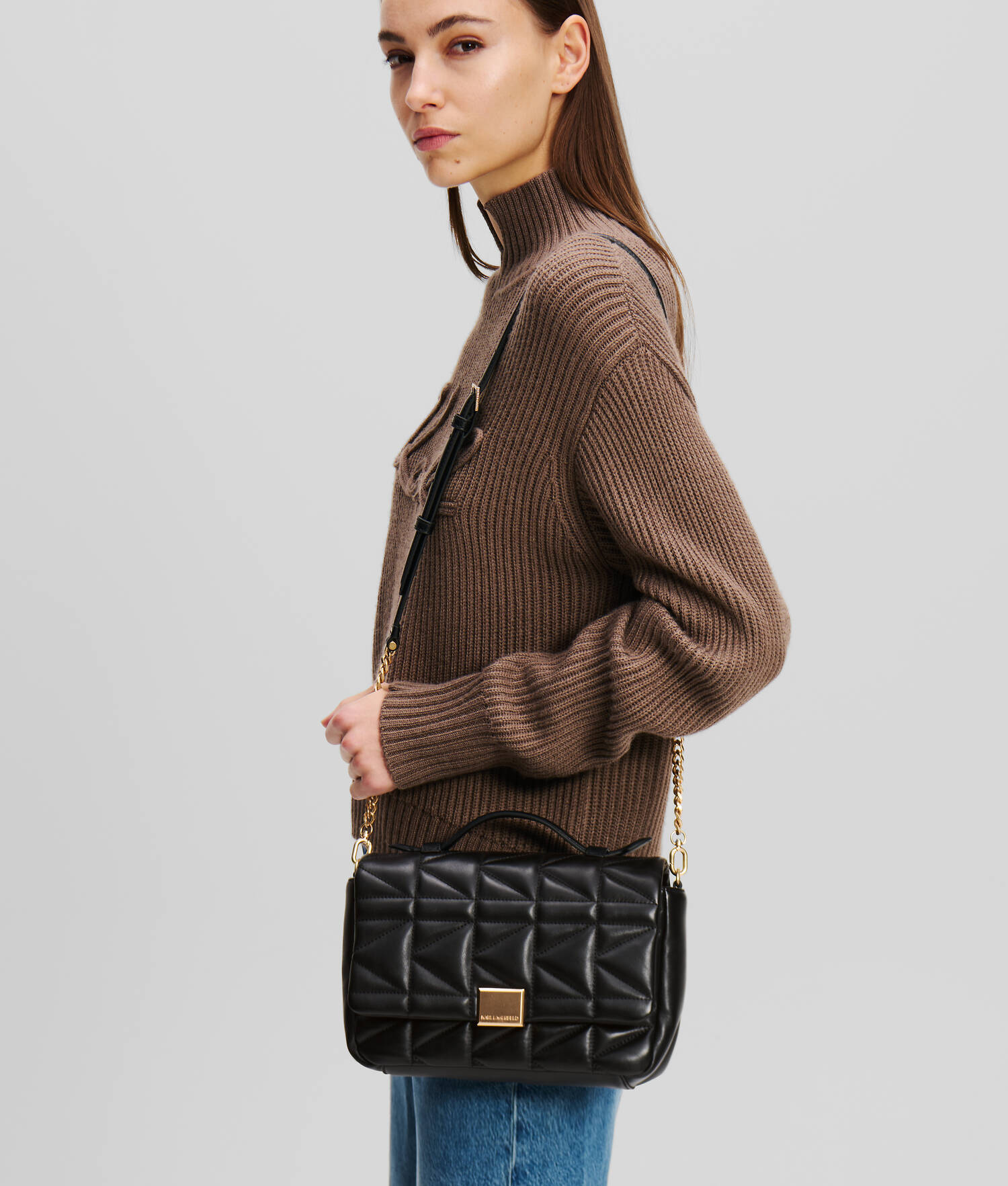 SAC BANDOULIÈRE AVEC ANSE SUPÉRIEURE K/KUILT - Noir